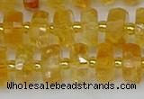 CRB842 15.5 inches 6*10mm faceted rondelle citrine beads