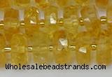 CRB844 15.5 inches 8*14mm faceted rondelle citrine beads