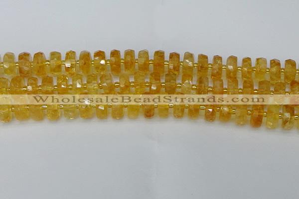 CRB845 15.5 inches 8*16mm faceted rondelle citrine beads