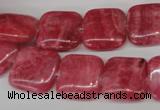 CRC28 15.5 inches 14*14mm square dyed rhodochrosite gemstone beads