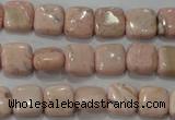 CRC301 15.5 inches 10*10mm square Peru rhodochrosite beads