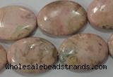 CRC307 15.5 inches 18*25mm oval Peru rhodochrosite beads