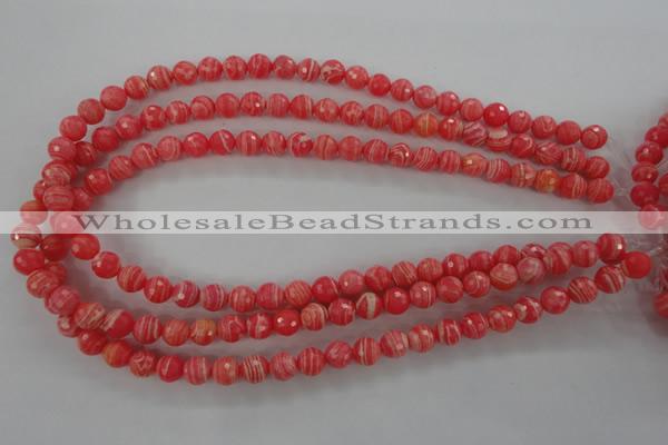 CRC403 15.5 inches 10mm faceted round synthetic rhodochrosite beads