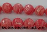 CRC404 15.5 inches 12mm faceted round synthetic rhodochrosite beads