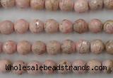 CRC451 15.5 inches 6mm faceted round Argentina rhodochrosite beads