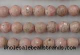 CRC452 15.5 inches 8mm faceted round Argentina rhodochrosite beads