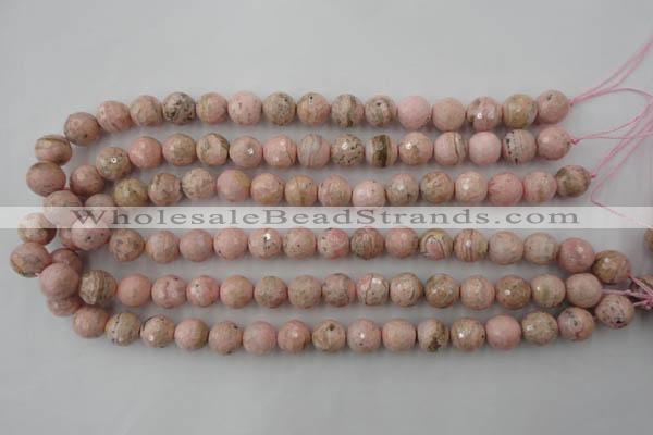 CRC452 15.5 inches 8mm faceted round Argentina rhodochrosite beads