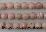 CRC453 15.5 inches 10mm faceted round Argentina rhodochrosite beads