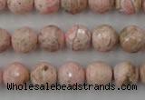 CRC455 15.5 inches 14mm faceted round Argentina rhodochrosite beads