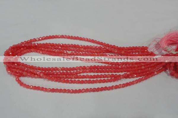 CRC510 15.5 inches 4mm faceted round synthetic rhodochrosite beads