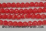 CRC511 15.5 inches 6mm faceted round synthetic rhodochrosite beads