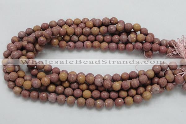 CRC59 15.5 inches 10mm faceted round rhodochrosite gemstone beads