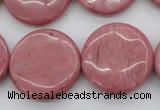 CRC694 15.5 inches 25mm flat round rhodochrosite beads wholesale