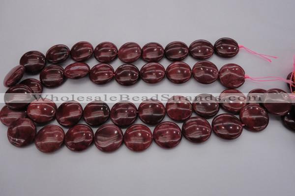 CRC818 15.5 inches 20mm flat round Brazilian rhodochrosite beads