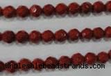 CRE101 15.5 inches 6mm faceted round red jasper beads wholesale