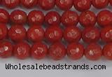 CRE338 15.5 inches 4mm faceted round red jasper beads