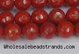 CRE340 15.5 inches 8mm faceted round red jasper beads