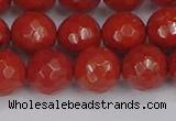 CRE342 15.5 inches 12mm faceted round red jasper beads