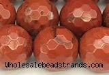 CRE362 15 inches 10mm faceted round red jasper beads wholesale