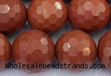 CRE366 15 inches 10mm faceted round red jasper beads