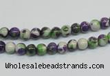 CRF01 15.5 inches 4mm round dyed rain flower stone beads wholesale