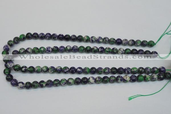 CRF03 15.5 inches 8mm round dyed rain flower stone beads wholesale