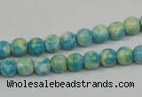 CRF101 15.5 inches 6mm round dyed rain flower stone beads wholesale