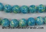 CRF103 15.5 inches 10mm round dyed rain flower stone beads wholesale