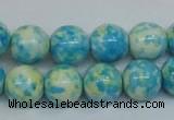 CRF104 15.5 inches 12mm round dyed rain flower stone beads wholesale