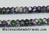 CRF14 15.5 inches 5*8mm rondelle dyed rain flower stone beads wholesale