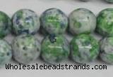 CRF155 15.5 inches 14mm round dyed rain flower stone beads wholesale