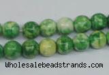 CRF182 15.5 inches 8mm round dyed rain flower stone beads wholesale