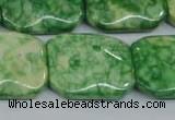 CRF225 15.5 inches 20*26mm rectangle dyed rain flower stone beads