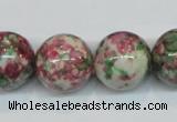 CRF28 15.5 inches 18mm round dyed rain flower stone beads wholesale