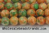 CRF309 15.5 inches 8mm round dyed rain flower stone beads wholesale