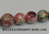 CRF31 15.5 inches multi sizes round dyed rain flower stone beads