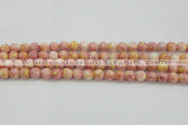 CRF317 15.5 inches 10mm round dyed rain flower stone beads wholesale