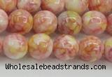 CRF318 15.5 inches 12mm round dyed rain flower stone beads wholesale