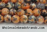 CRF322 15.5 inches 6mm round dyed rain flower stone beads wholesale