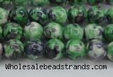 CRF350 15.5 inches 6mm round dyed rain flower stone beads wholesale