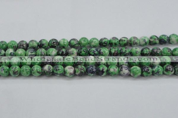 CRF353 15.5 inches 12mm round dyed rain flower stone beads wholesale