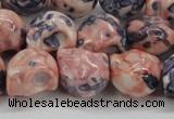 CRF359 15.5 inches 11*12mm skull dyed rain flower stone beads