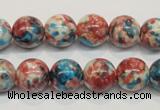 CRF37 15.5 inches 12mm round dyed rain flower stone beads wholesale