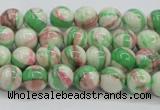 CRF380 15.5 inches 4mm round dyed rain flower stone beads wholesale