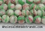 CRF381 15.5 inches 6mm round dyed rain flower stone beads wholesale