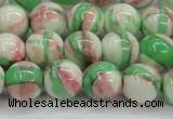 CRF384 15.5 inches 12mm round dyed rain flower stone beads wholesale