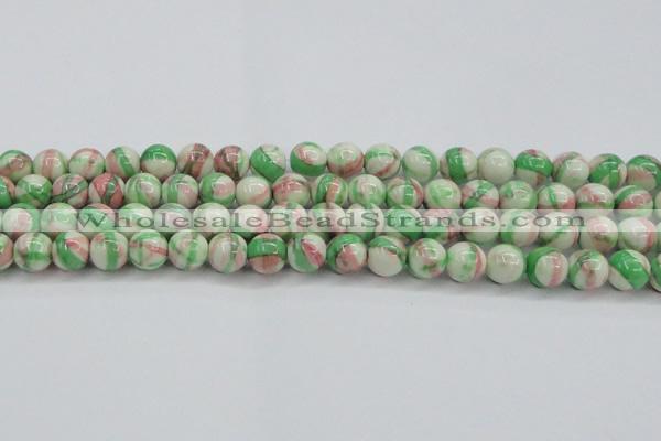 CRF384 15.5 inches 12mm round dyed rain flower stone beads wholesale