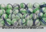 CRF386 15.5 inches 4mm round dyed rain flower stone beads wholesale