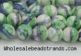 CRF388 15.5 inches 8mm round dyed rain flower stone beads wholesale