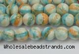 CRF392 15.5 inches 4mm round dyed rain flower stone beads wholesale